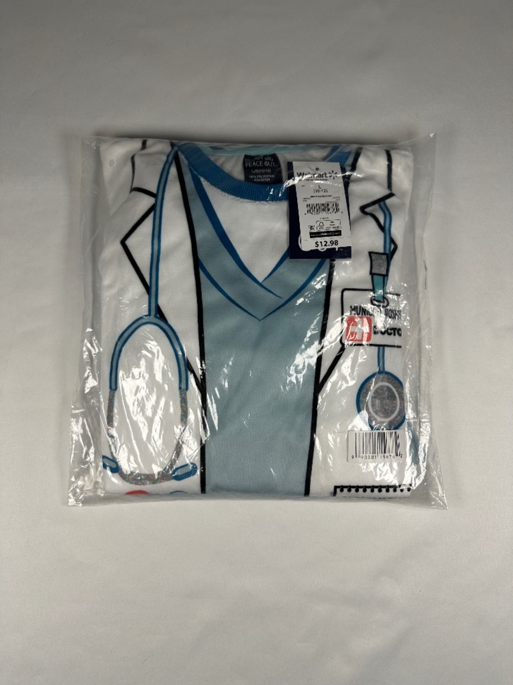 Dream Big Peace Out #1 Child Size Large (10-12) Pajamas Doctor Theme Blue White
